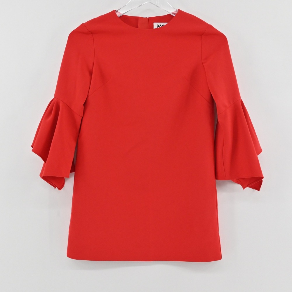 Milly Minis Bell Sleeve Shift Dress Girls Size 10 Red Special Occasion Holiday